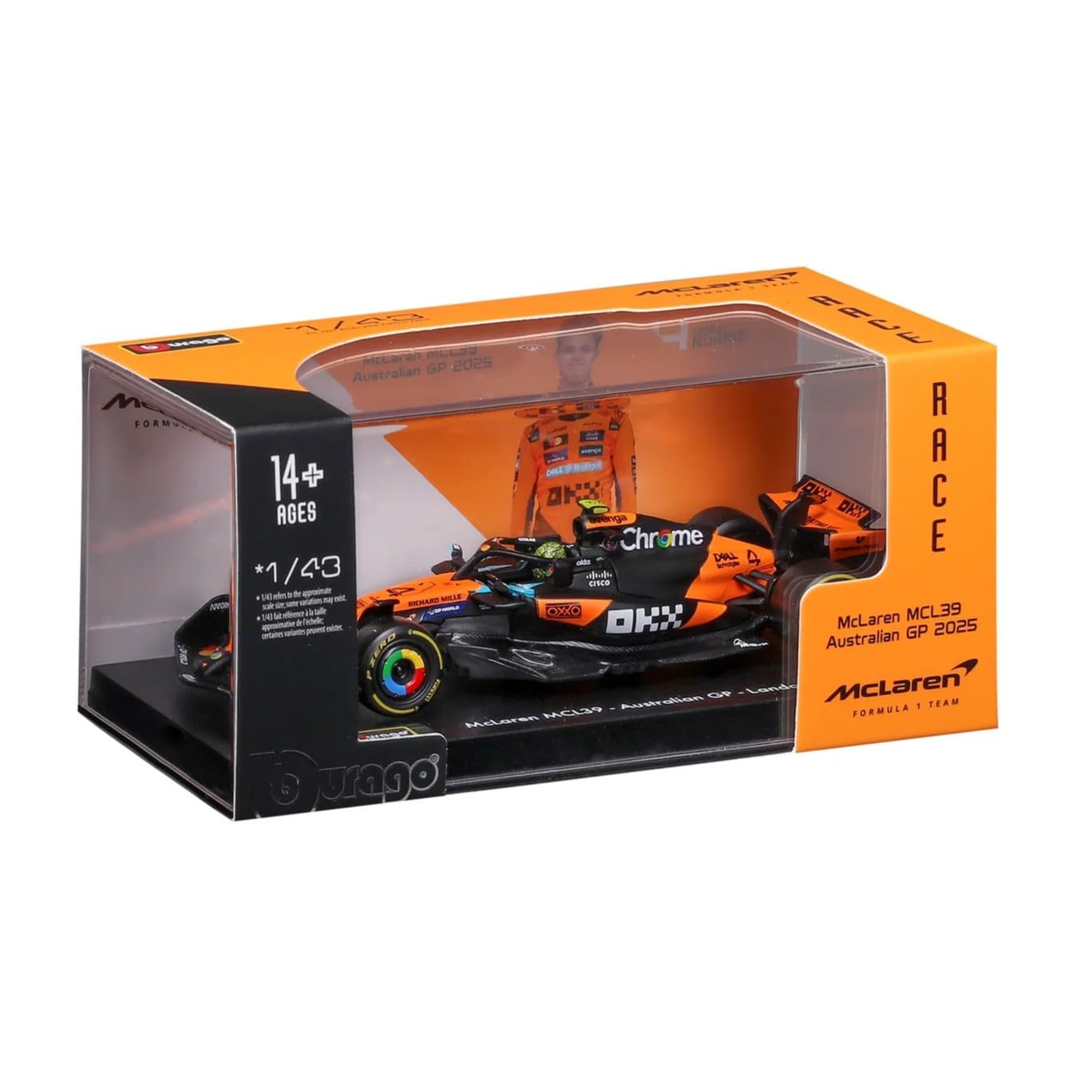 Amazon | ブラーゴ 1/43 マクラーレン F1 MCL39#4 ランド・ノリス 2025
